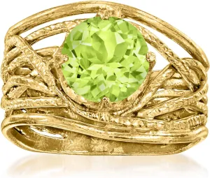 Ross-Simons Gemstone Textured Openwork Ring in 18kt Gold Over Sterling