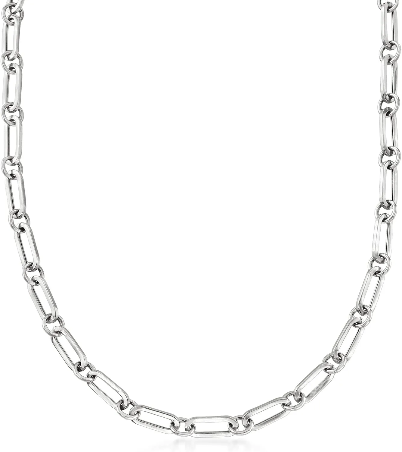 Ross-Simons Italian Sterling Silver Paper Clip Link Toggle Necklace
