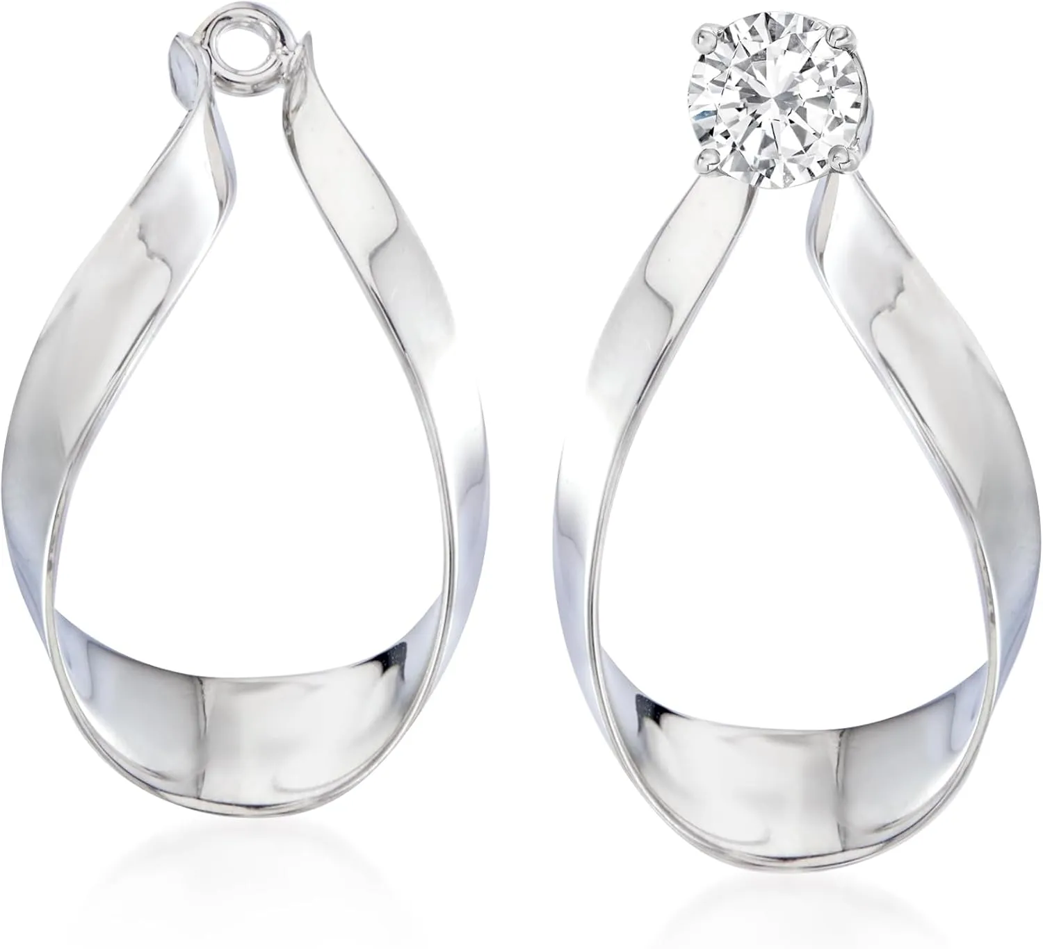 Ross-Simons Sterling Silver Ribbon Drop Earring Jackets