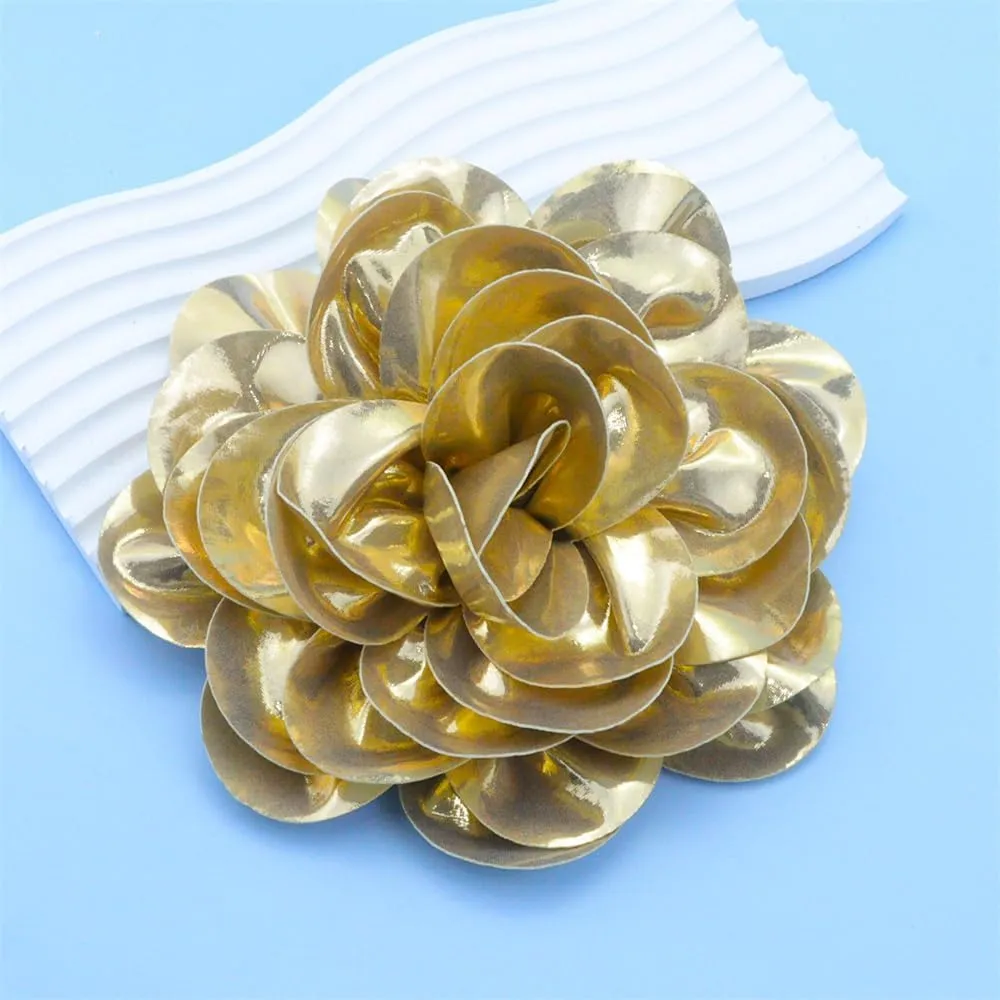 Satin Fabric Rose Flower Extra Large Big Brooches Lapel Pins Silk Camellia Oversized Pin for Women Wedding Party Dance Banquet Dresses Suit Clothes Accessories Jewelry Gifts 7.5in