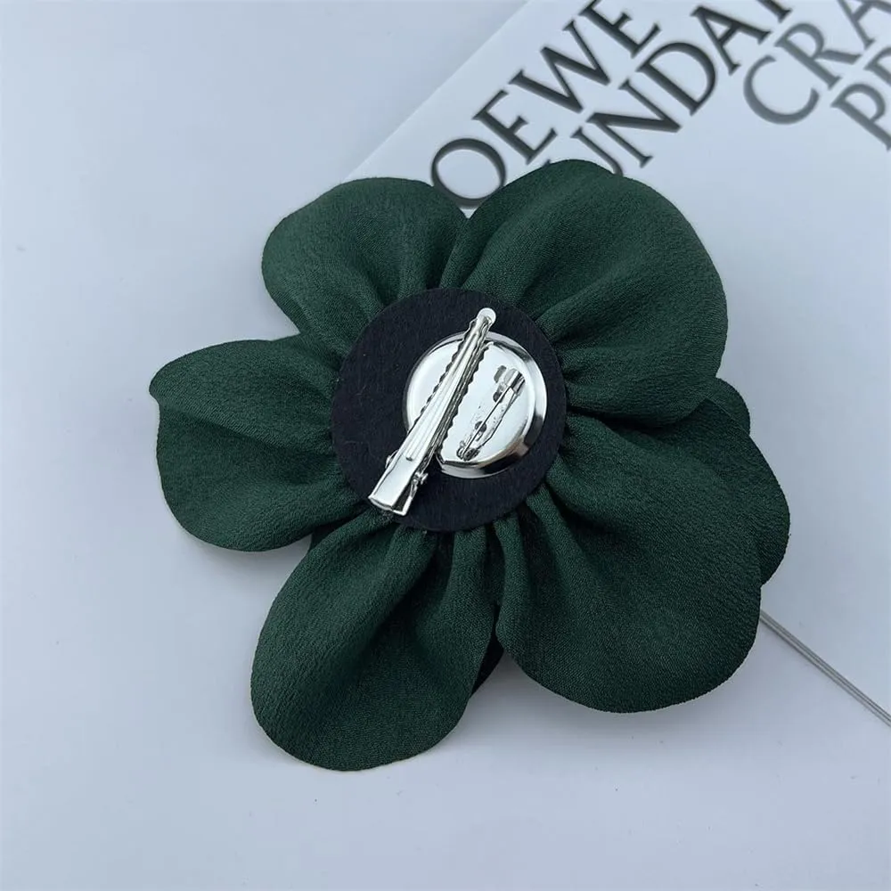 Satin Rose Flower Large Brooches Lapel Pins Big Fabric Flower Brooch Pin Classic for Wedding Party Dance Banquet for Women Dress Suit Clothes Accessories Jewelry 140mm