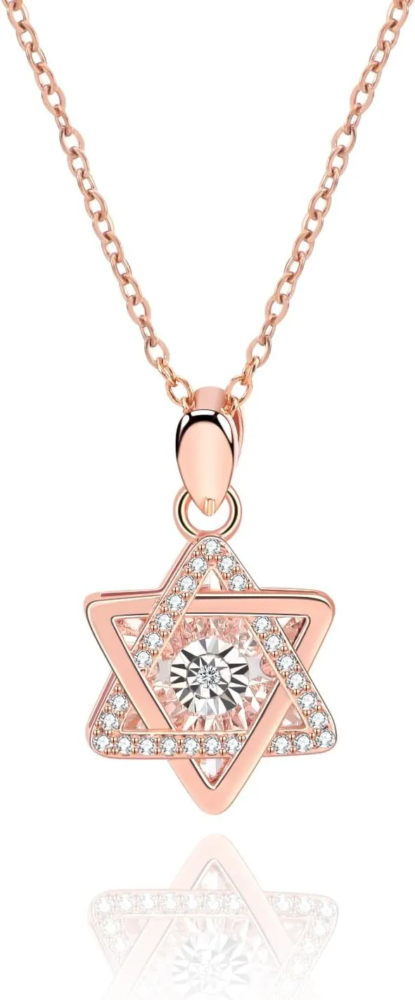 SDA Dancing Diamond Necklace for Modern Women - Real Diamond Cute Necklace Gift for Women