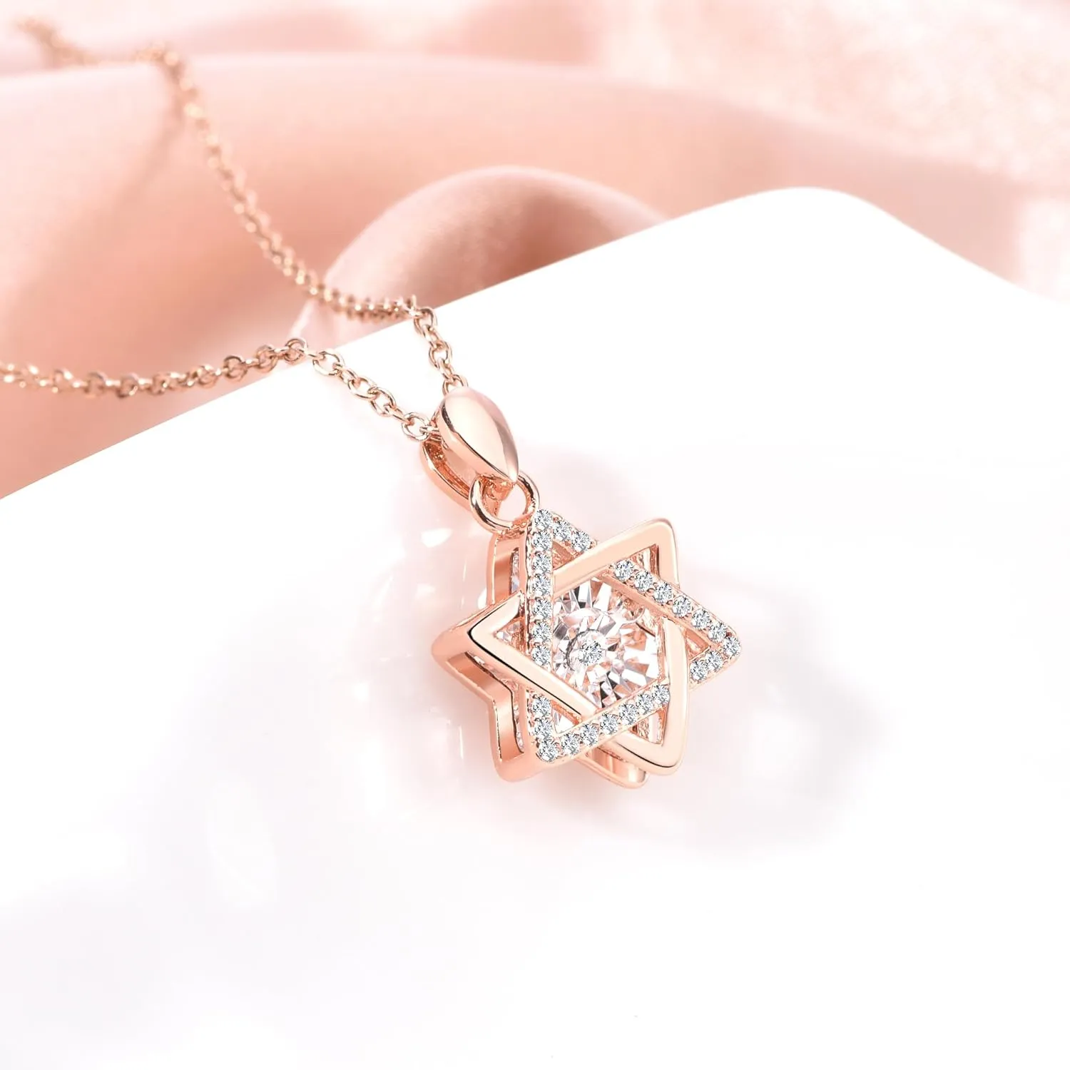 SDA Dancing Diamond Necklace for Modern Women - Real Diamond Cute Necklace Gift for Women