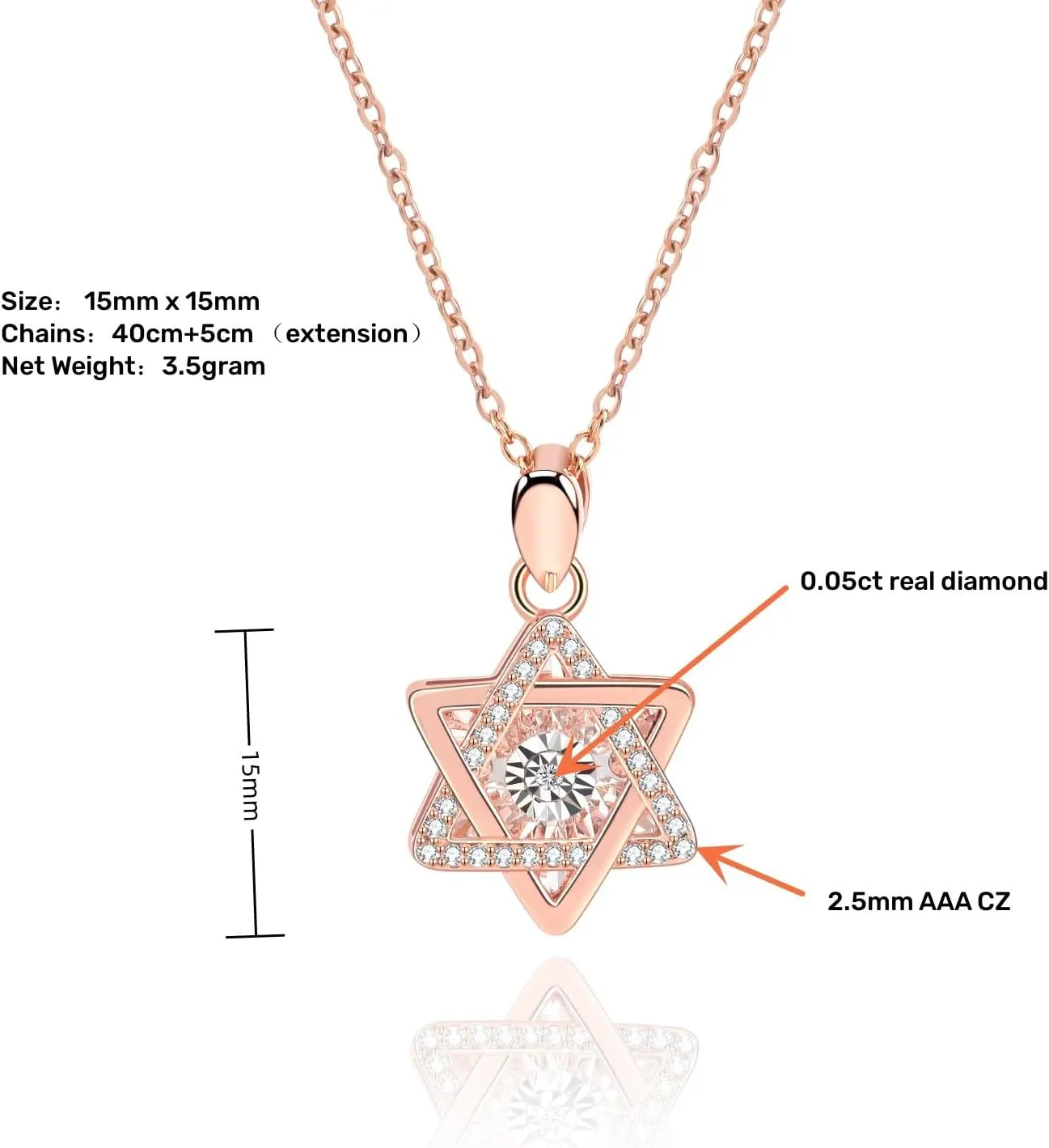 SDA Dancing Diamond Necklace for Modern Women - Real Diamond Cute Necklace Gift for Women