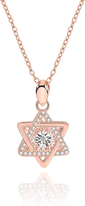 SDA Dancing Diamond Necklace for Modern Women - Real Diamond Cute Necklace Gift for Women