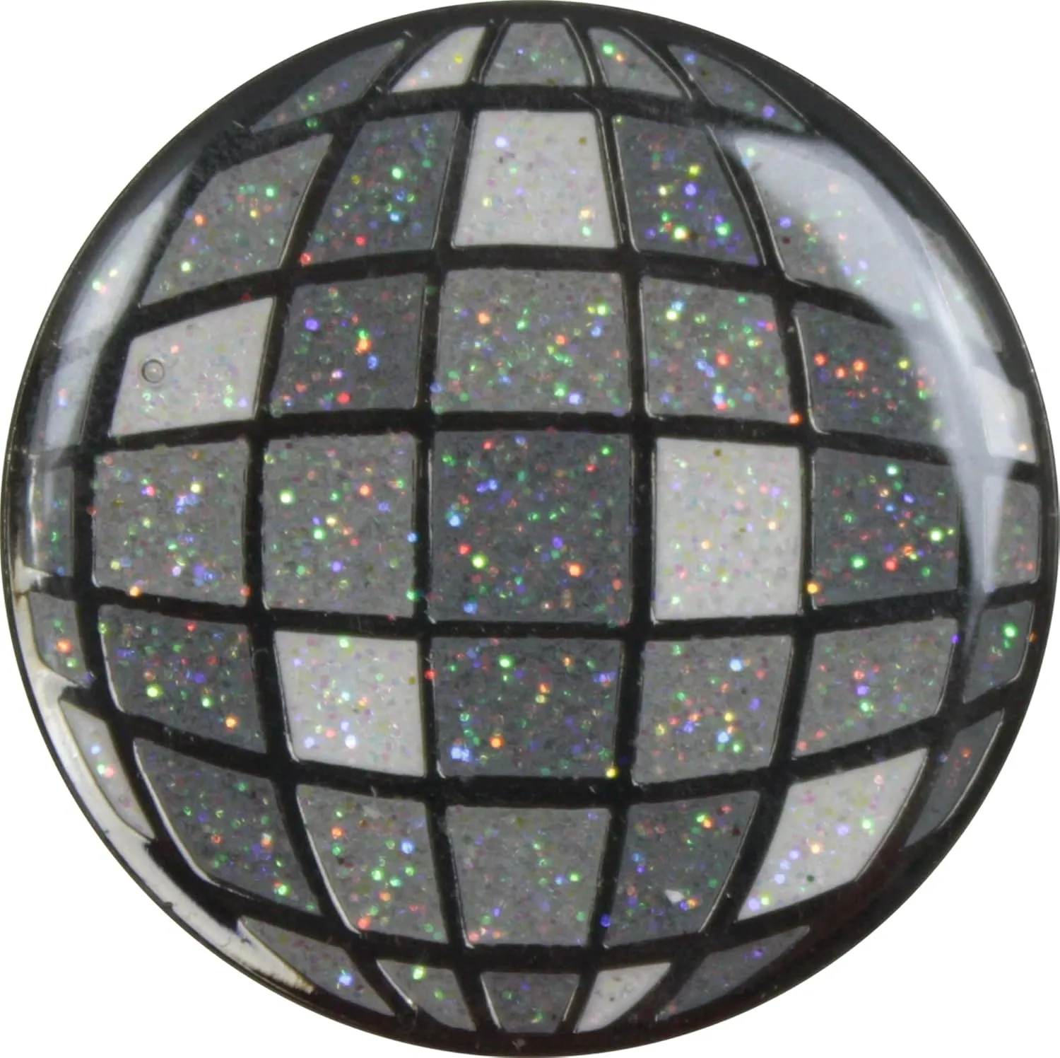 Shiny Glittery Disco Ball Enamel Pin  Retro Music Accessory with Retail-Ready Display Card