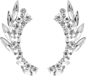 Silver Angel Wings Ear Cuff EarringsCrystal Angel Wings Crawler Climber Cuff Earrings for Women Christmas Gifts (C)