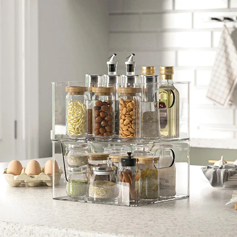 SINOTAO  -  Clear PET Desktop Makeup Storage Box Home Bedroom Skin Care Products Lipstick Cosmetics Jewelry Storage Organizer Debris Shelf