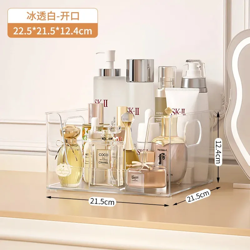 SINOTAO  -  Clear PET Desktop Makeup Storage Box Home Bedroom Skin Care Products Lipstick Cosmetics Jewelry Storage Organizer Debris Shelf