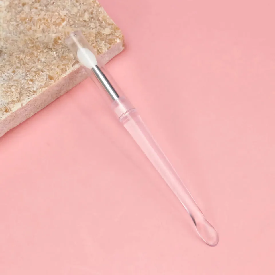 Soft Silicone Eyeshadow and Lip Applicator Brush with Crystal Handle