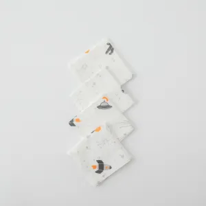 Spaceship Muslin Napkins/Wash Cloth (Set Of 4)
