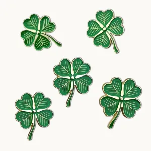 St. Patrick's Day Brooch Pin Vintage Rhinestone Green Clover Leaf Lapel Pin Alloy Shamrock Brooches Lucky Decor Dress Accessories Holiday Anniversary Jewelry Gift for Women Girls Unisex
