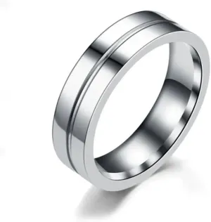 Stainless Steel Promise Ring, Shiny Zircon Inlay, Elegant Couple Finger Jewelry, 925 Silver Plated