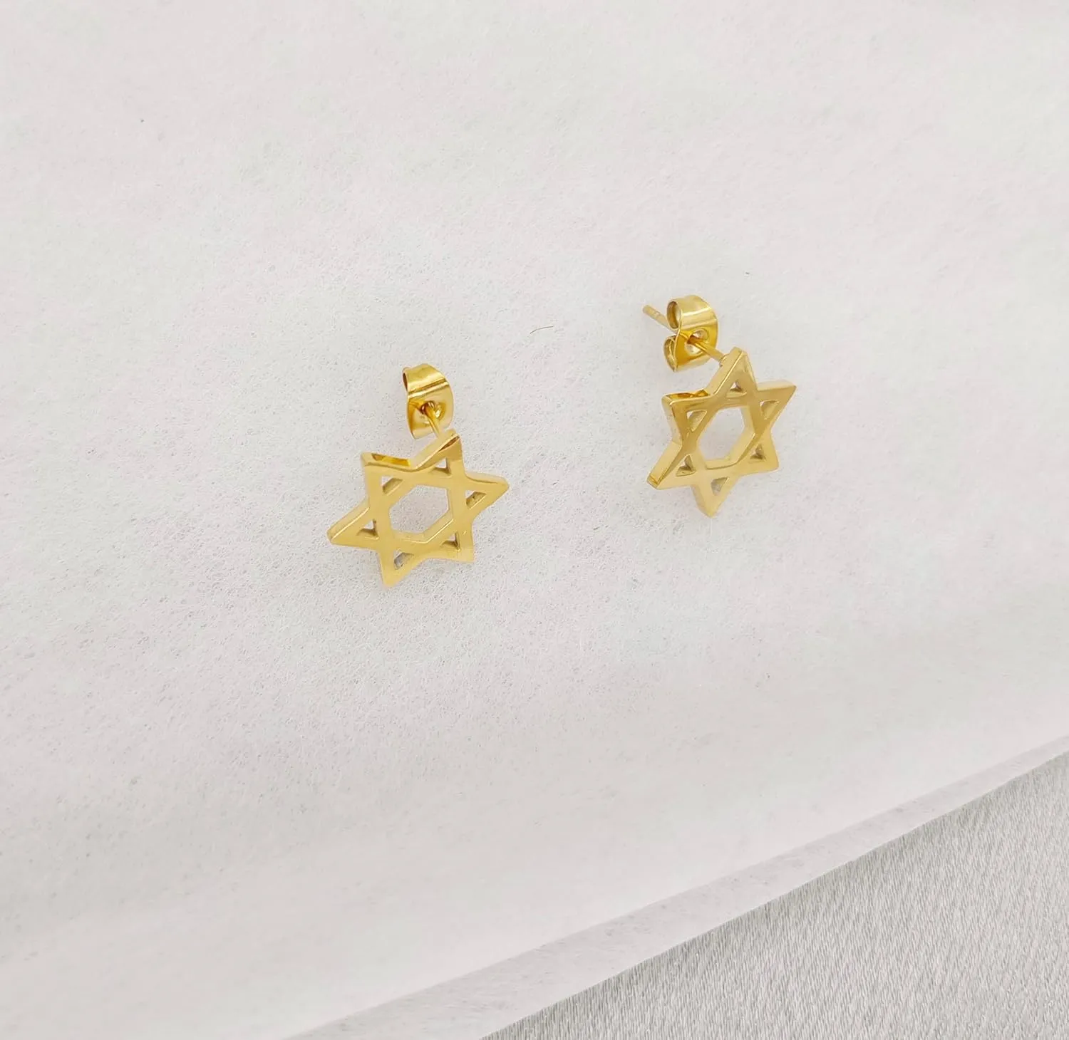 Stainless Steel Star of David Stud Earrings Jewish Earrings