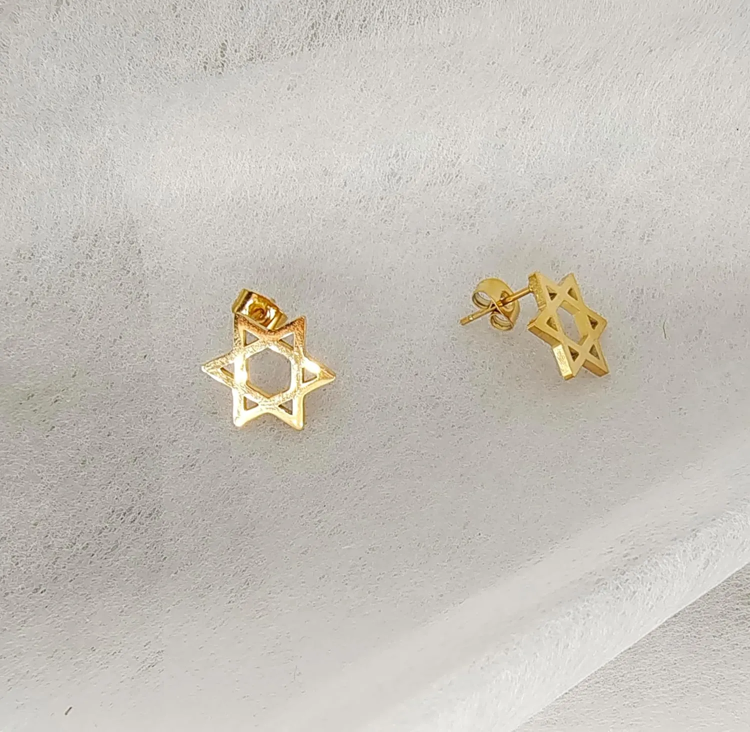 Stainless Steel Star of David Stud Earrings Jewish Earrings