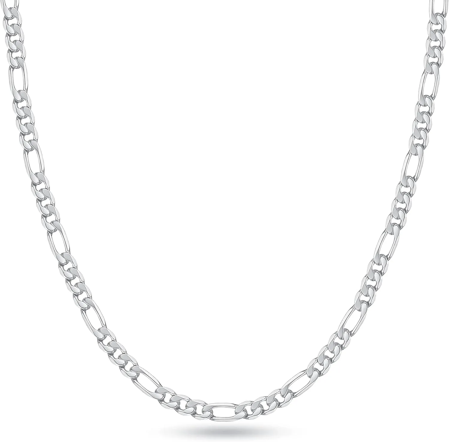 Sterling Silver Chain Figaro Chain for MenSilver Chain 3mm Diamond Cut Chain Necklace Men Jewelry Gifts 16-30inches