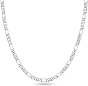 Sterling Silver Chain Figaro Chain for MenSilver Chain 3mm Diamond Cut Chain Necklace Men Jewelry Gifts 16-30inches
