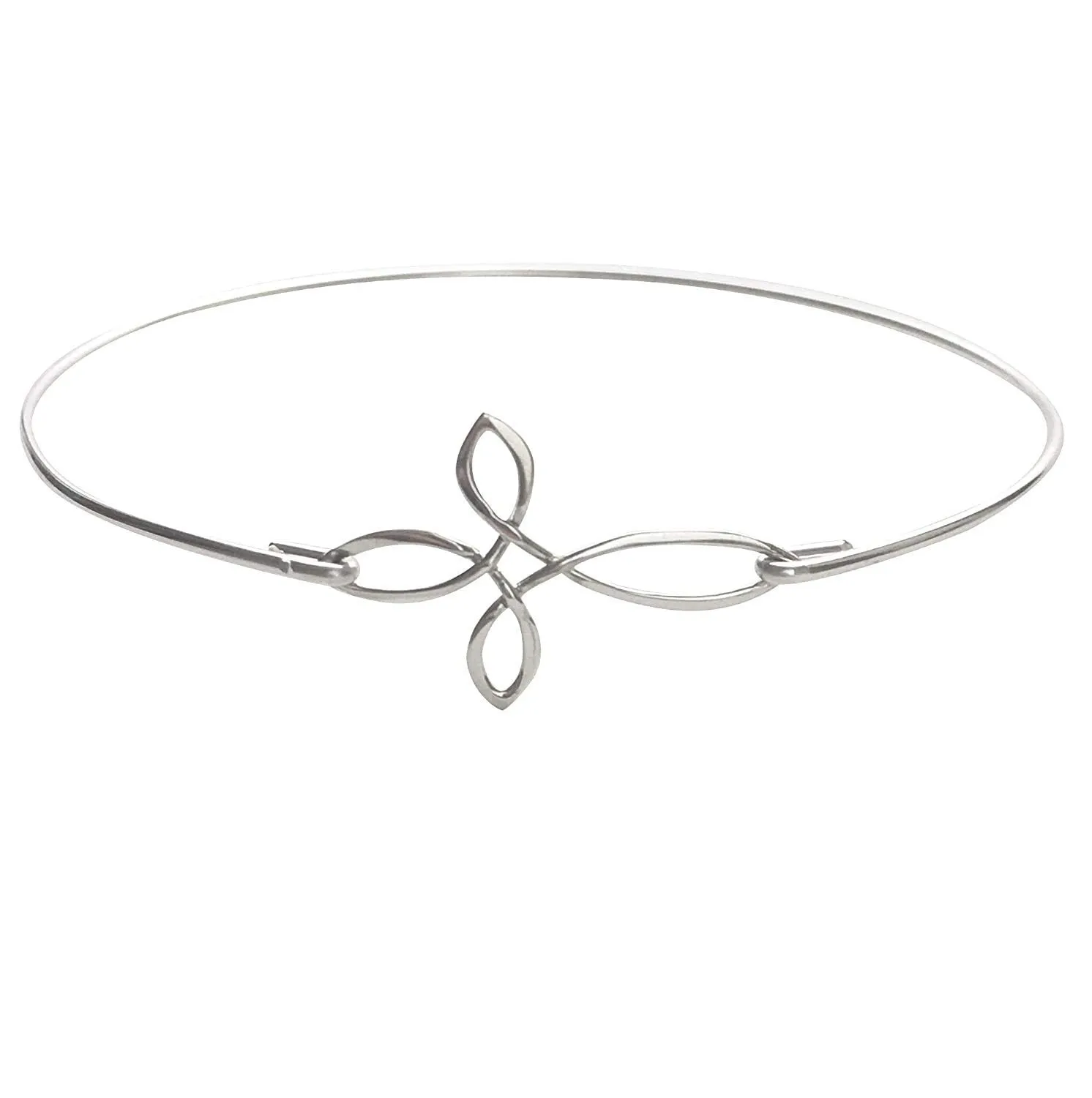 Sterling Silver Cross Bracelet Bangle Religious Jewelry Gift for Mom Daughter Sister Women Friend