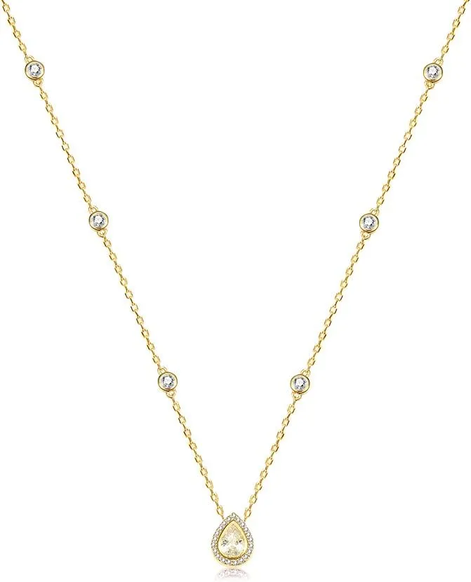 Sterling Silver Waterdrop Pear Shape Pendant Droplet Necklace