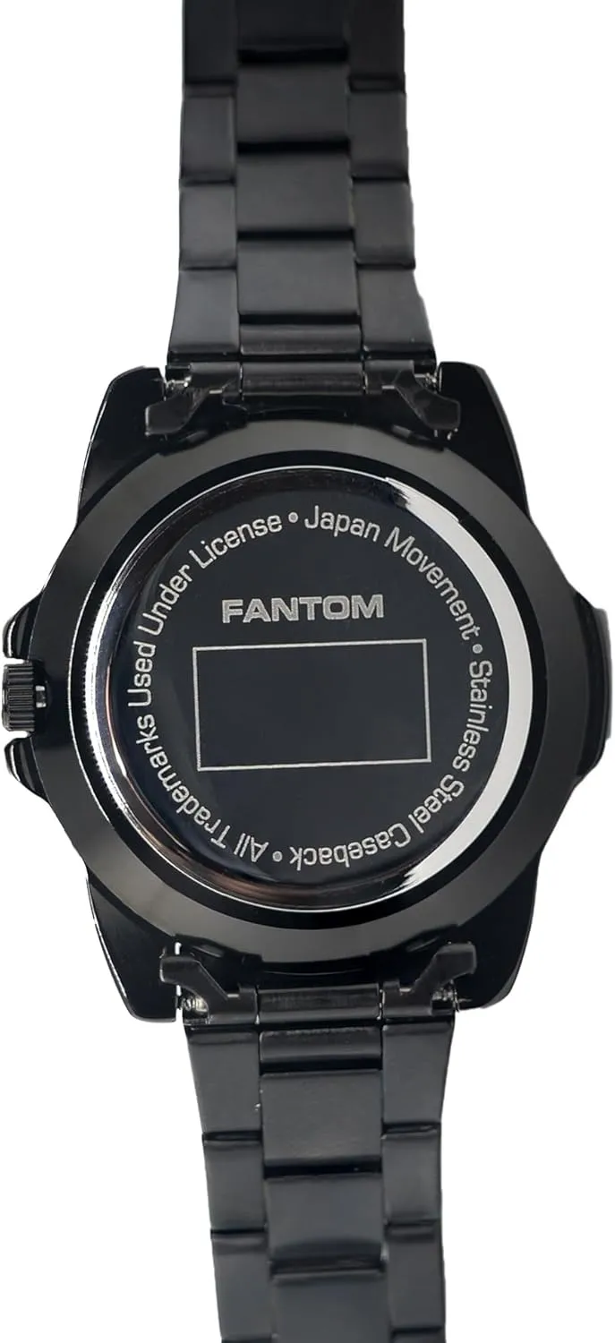 SunTime Men's Fantom Sport Collegiate Team Watch Black with Shiny Anochrome Dial