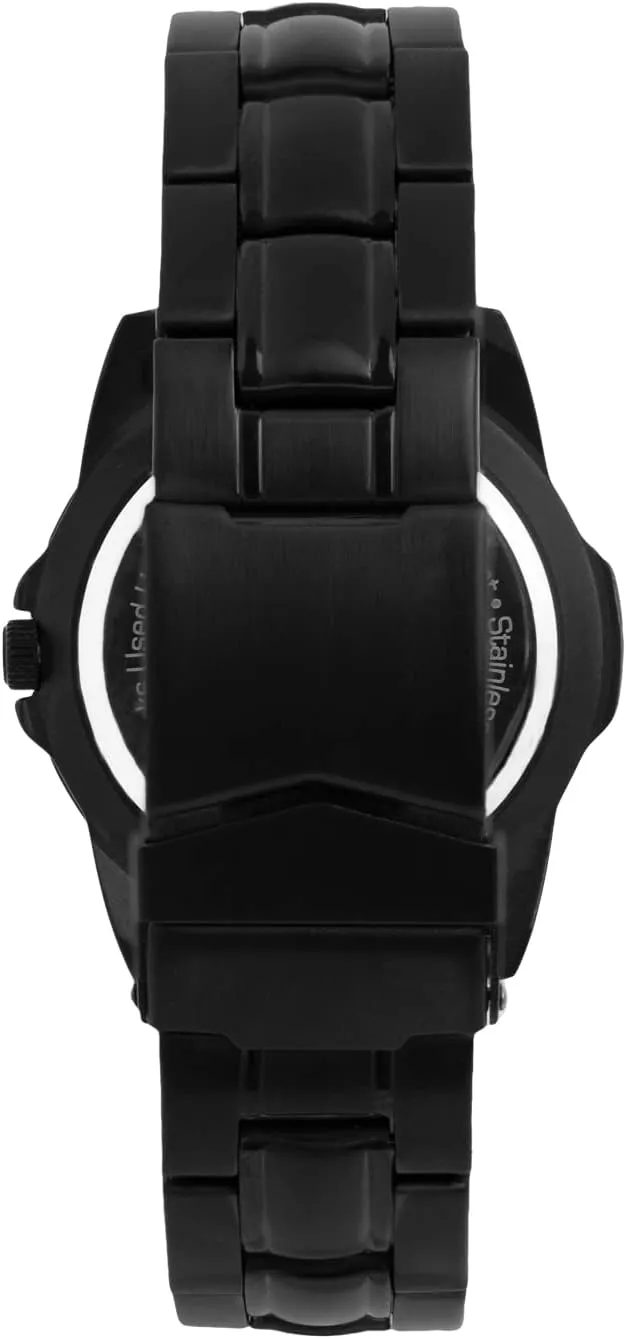 SunTime Men's Fantom Sport Collegiate Team Watch Black with Shiny Anochrome Dial