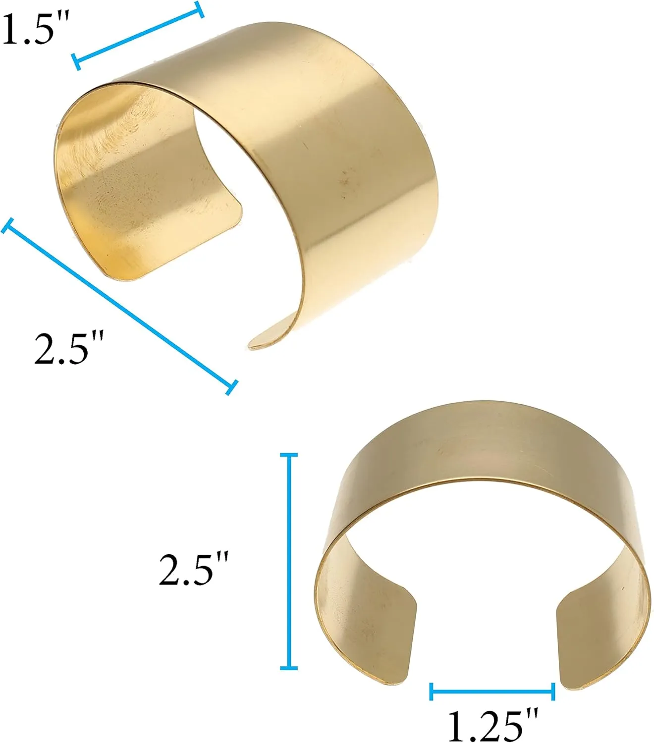 The Beadsmith Bracelet Cuff  Made of Raw Brass  Adjustable, Open Bangle for Men and Women - Flat Style, 1-1/2-Inch Wide  Minimalist Design Jewelry  Can Be DIY Custom Designed