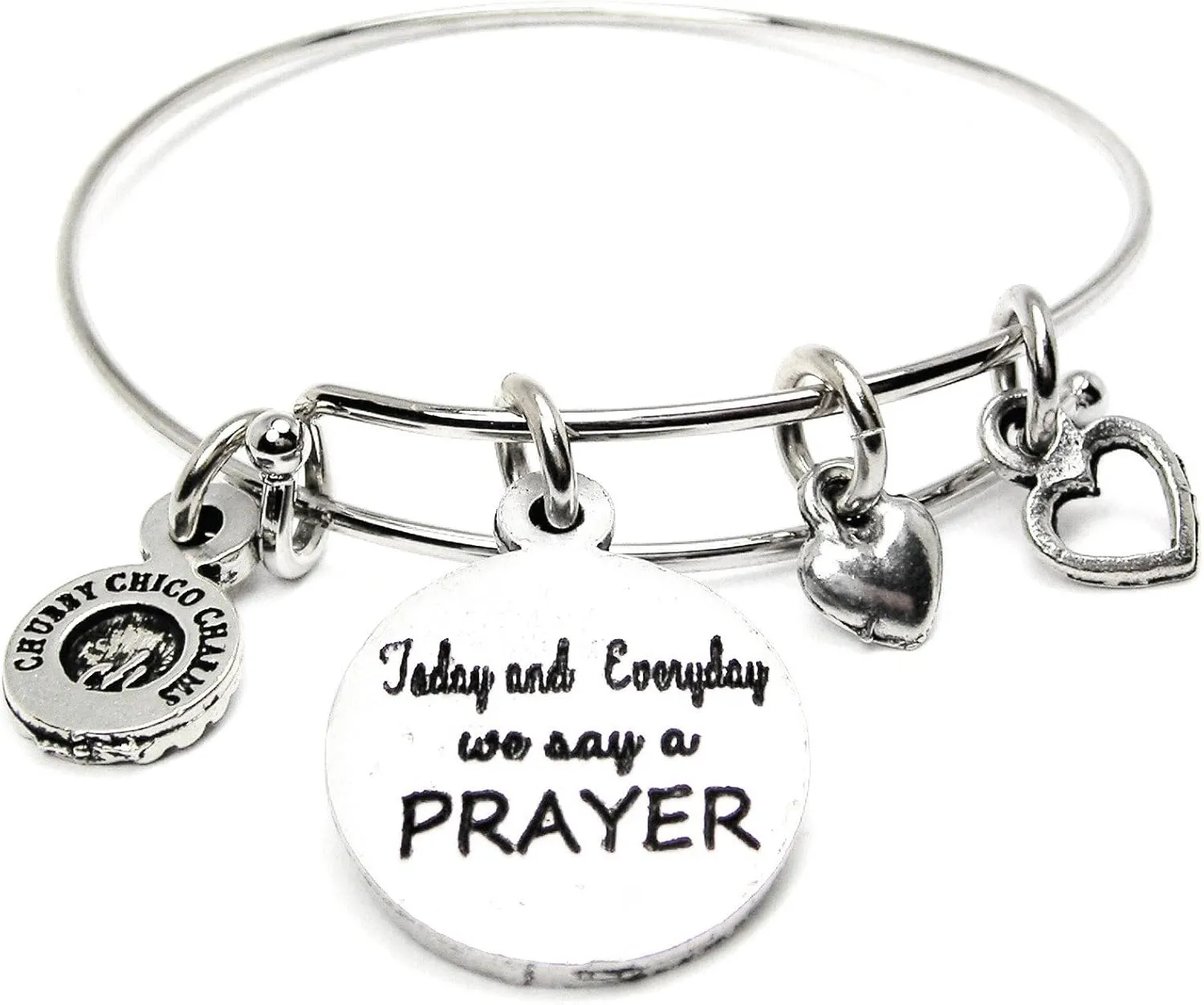 Today and Everyday We Say A Prayer Expandable Bangle Bracelet Fits up to 8 Inches