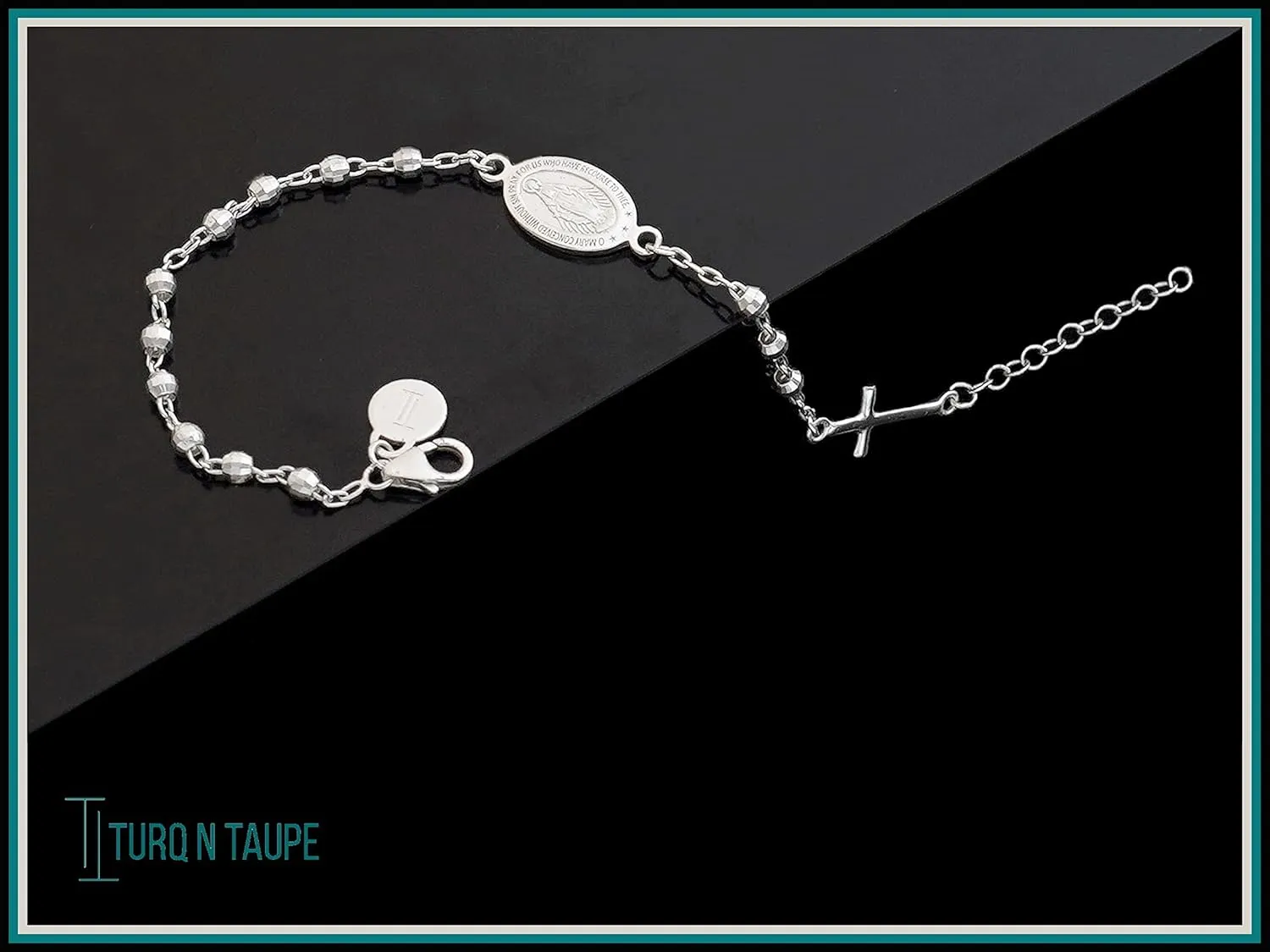 TURQNTAUPE 925 Sterling Silver Bead Station Bracelet for Women & Girls - everyday wear gifts for her