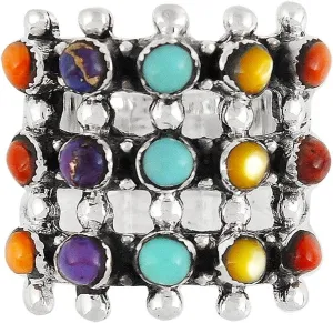 Turquoise Ring Sterling Silver 925 Genuine Gemstones Size 6 to 11