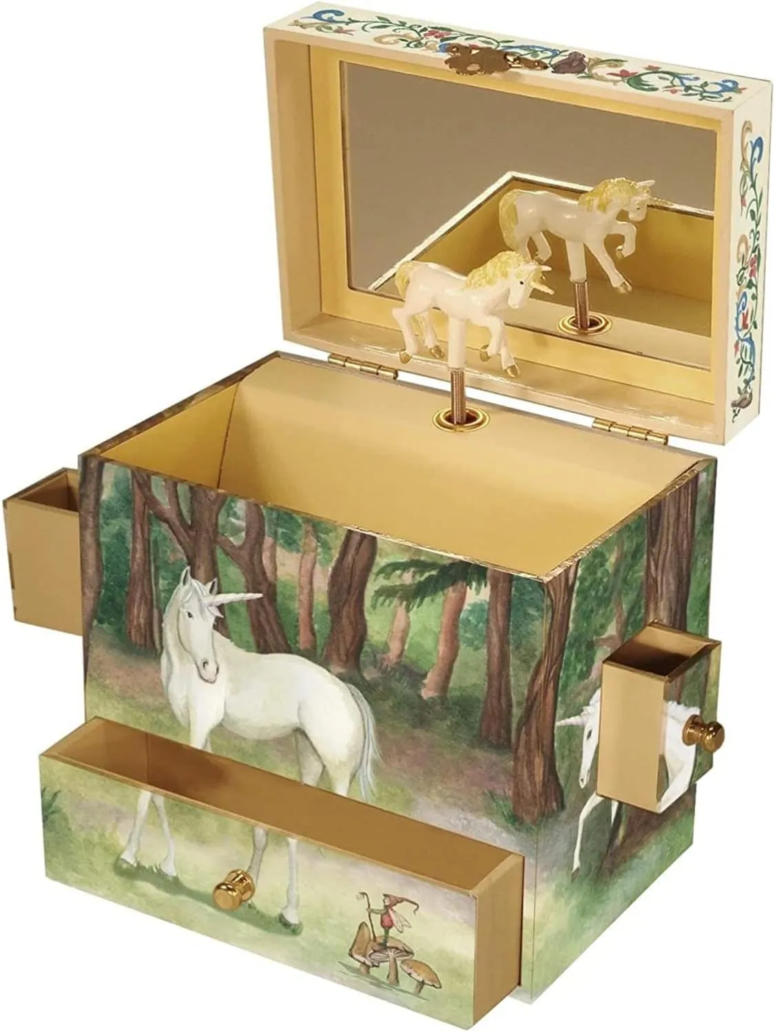 Unicorn Horse Musical Jewelry Box Spins to "The Unicorn" Treasure Storage
