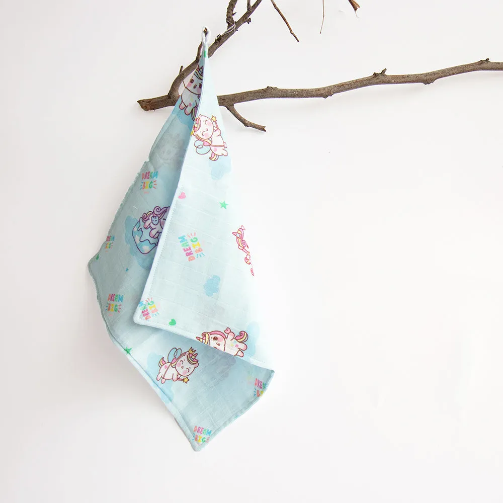 Unicorns & Dinos- Organic Muslin Wipes (Set Of 6)