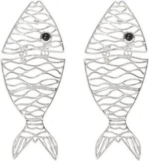 Unique Gold Fish Bone Simulation Hollow Lightweight Stud Earrings Handmade Simplicity Dangle Drop Earrings For Women Jewelry Gifts