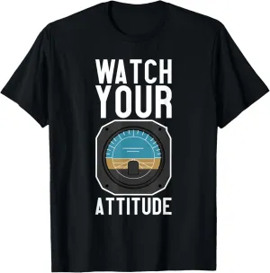 Unisex-Adults, Unisex-Kids Black Small Classic Fit Modern Round Collar Short Sleeve T-Shirt Watch Your Attitude T-Shirt