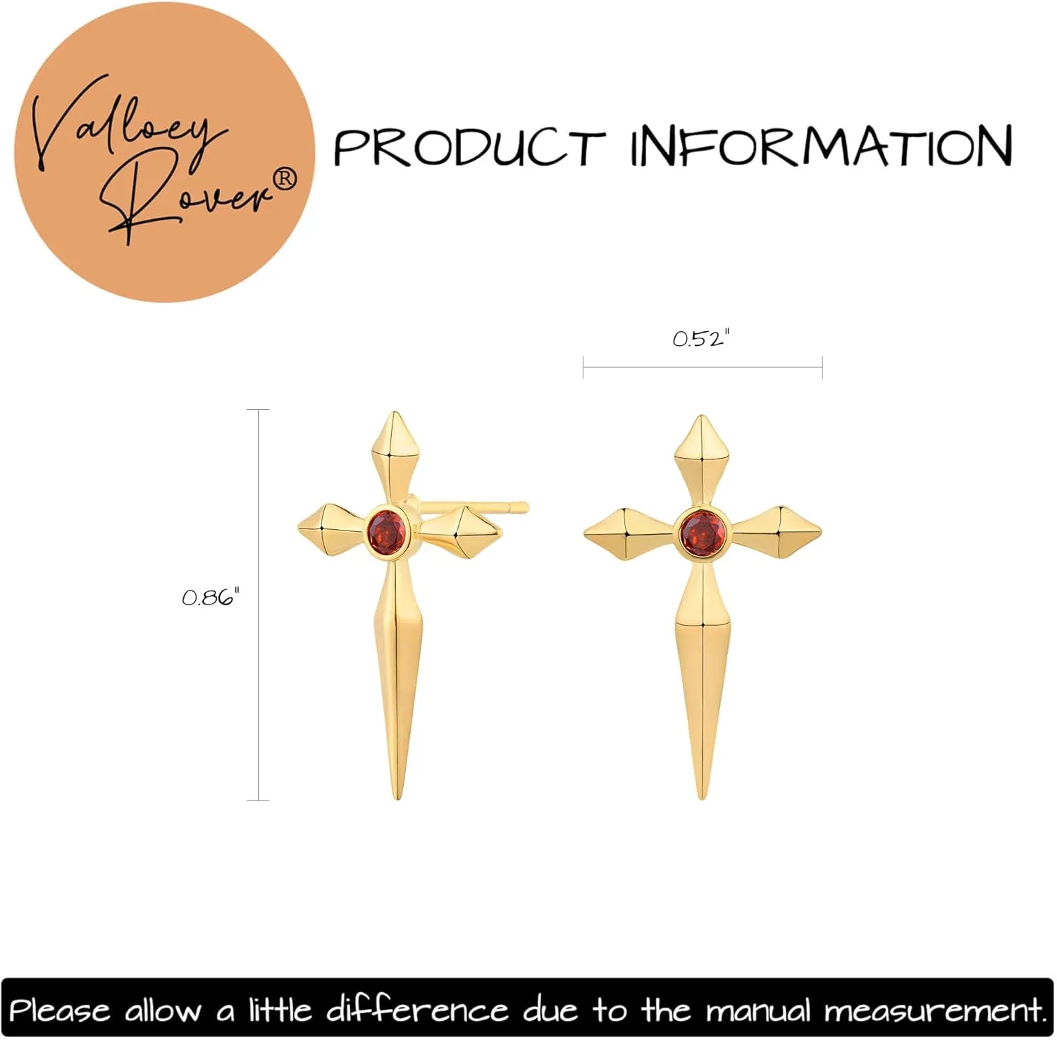 VALLOEY ROVER Stud Earrings for Women 14K Gold Plated Chain Moon Snake Butterfly Cross Ear Studs Cartilage Ear Jacket Minimalist Earrings Everyday Jewelry Gift for Women