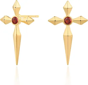 VALLOEY ROVER Stud Earrings for Women 14K Gold Plated Chain Moon Snake Butterfly Cross Ear Studs Cartilage Ear Jacket Minimalist Earrings Everyday Jewelry Gift for Women