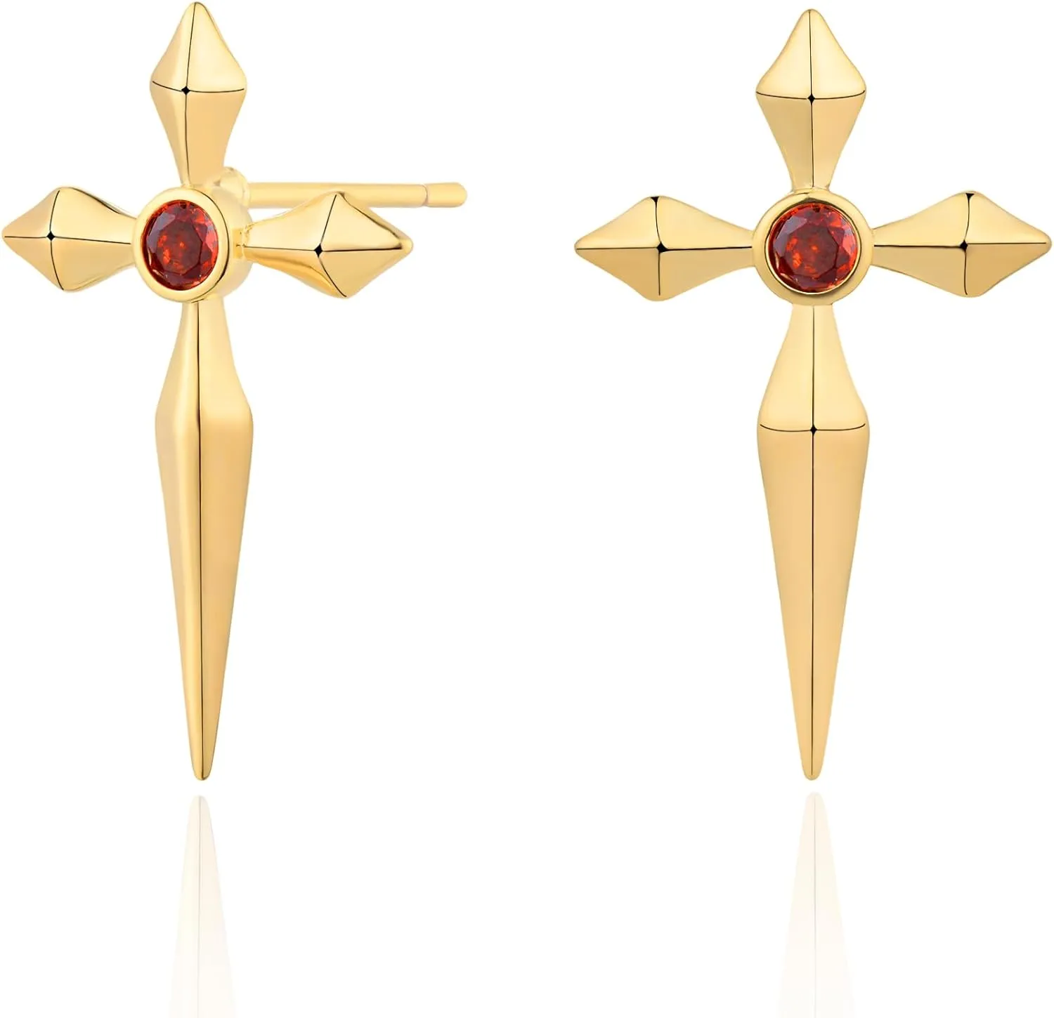VALLOEY ROVER Stud Earrings for Women 14K Gold Plated Chain Moon Snake Butterfly Cross Ear Studs Cartilage Ear Jacket Minimalist Earrings Everyday Jewelry Gift for Women