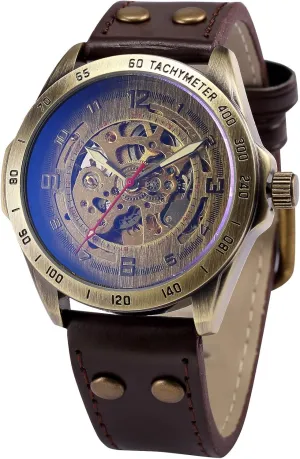 Vintage Bronze Case Automatic Mechanical Skeleton, No Color, Size No Size
