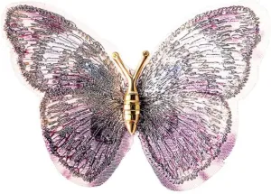Vintage Embroidered Butterfly Brooch Dreamy Purple Temperament Corsage Clothing Accessories for Women Enamel Insects Animals Brooches Ancient Style Suit Dress Accessories Scarf Clothes Decoration
