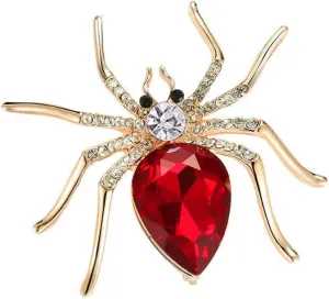 Vintage Halloween Spider Rhinestones Brooch Lapel Pins for Women Girls Cute Novelty Crystal Animal Hat Bag Brooches Pin Clothes Accessories Party Holiday Gift