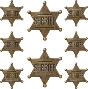Vintage Large Sheriff Deputy Badge Brooch - Western Toy Sheriff Badge Brooch for Boys & Girls Party Costumes - Decorative Props in Bulk