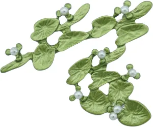 Vintage Pearl Leaves Brooches Pins Green Enamel Paint Plant Flowers Brooch Pins Gifts Fashion Jewelry Accessories for Women Girl Men Boy