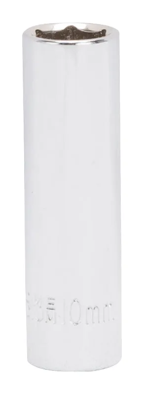 Vulcan MT6487808 Drive Socket, 10 mm Socket, 1/4 in Drive, 6-Point, Chrome Vanadium Steel, Chrome :EA: QUANTITY: 1