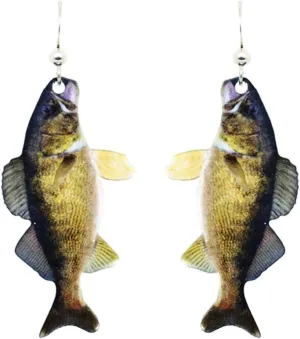 Walleye Earrings by d'ears Non-Tarnish Sterling Silver French Hook Ear Wire