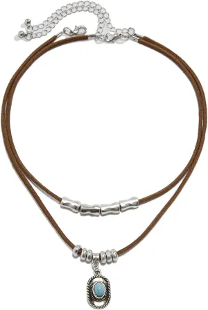 Western Cowboy Hat Boot Necklace for Women Cowgirl Hat Boot Coin Charm Necklaces Leather Choker Necklace Vintage Cowboy Accessories Jewelry