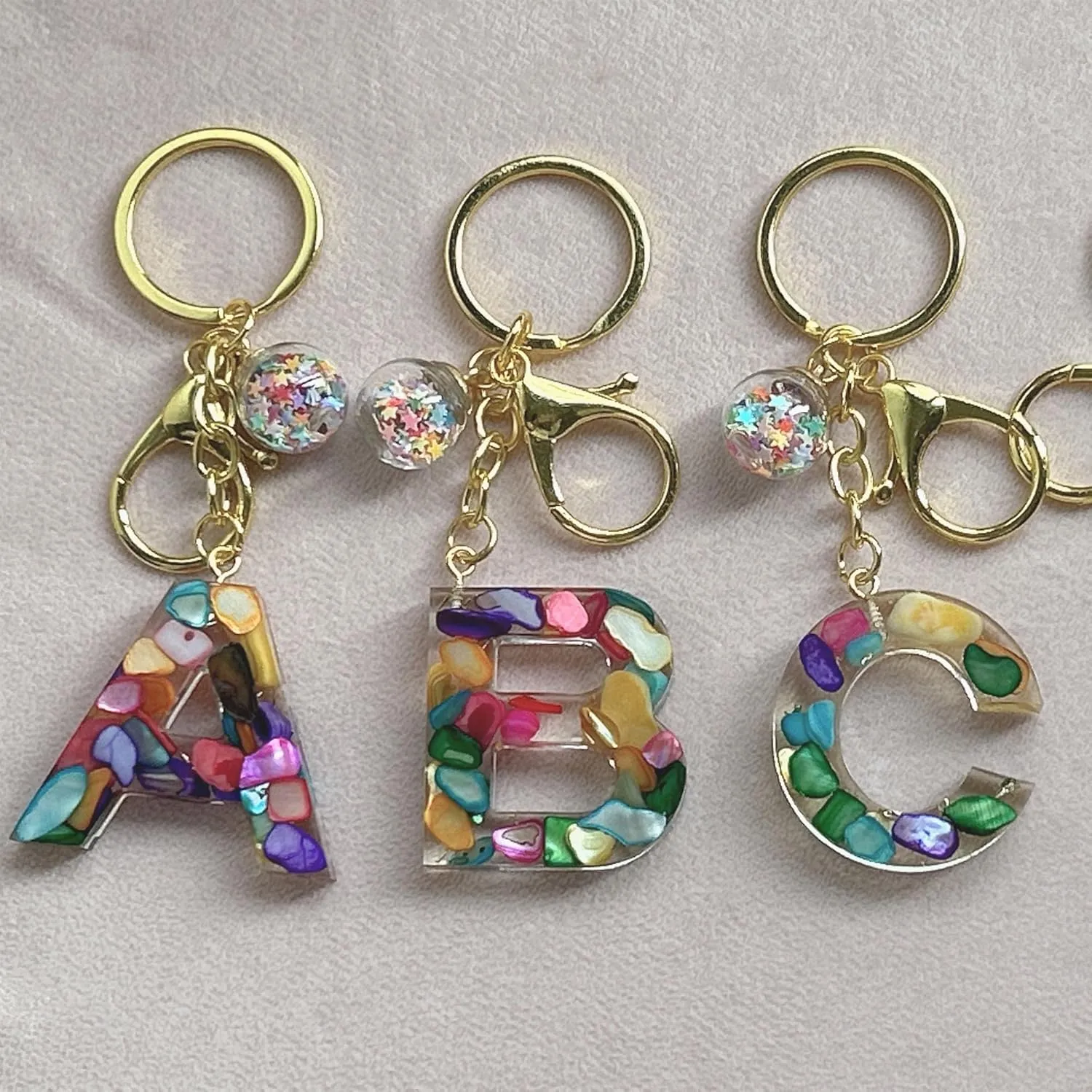 Women Alphabet Initial Letter Keychain Tassel Butterfly Women Pendant Key Ring for Purse Handbags