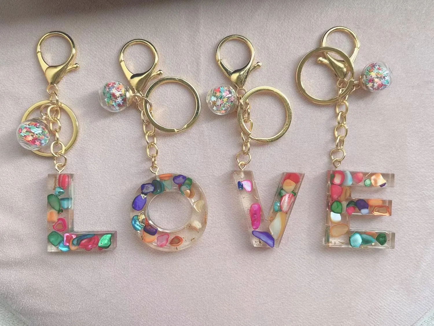 Women Alphabet Initial Letter Keychain Tassel Butterfly Women Pendant Key Ring for Purse Handbags