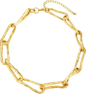 YUJIE Chunky Gold Necklace for Women Men Link Necklace Gold Plated Statement Choker Fashion Jewelry