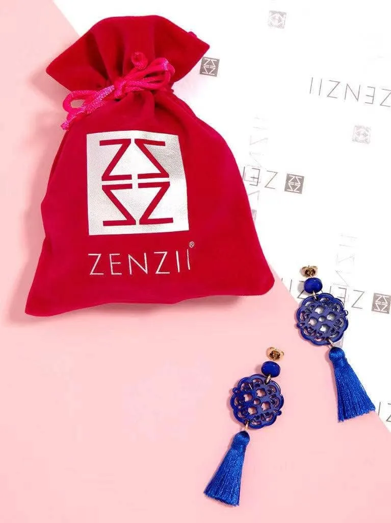 ZENZII Acrylic Resin Tassel Earrings for Women Geometric Modern Pattern Acetate Drop and Dangle Earrings Trendy Fashion Jewelry