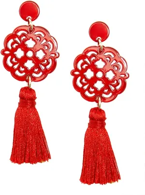 ZENZII Acrylic Resin Tassel Earrings for Women Geometric Modern Pattern Acetate Drop and Dangle Earrings Trendy Fashion Jewelry