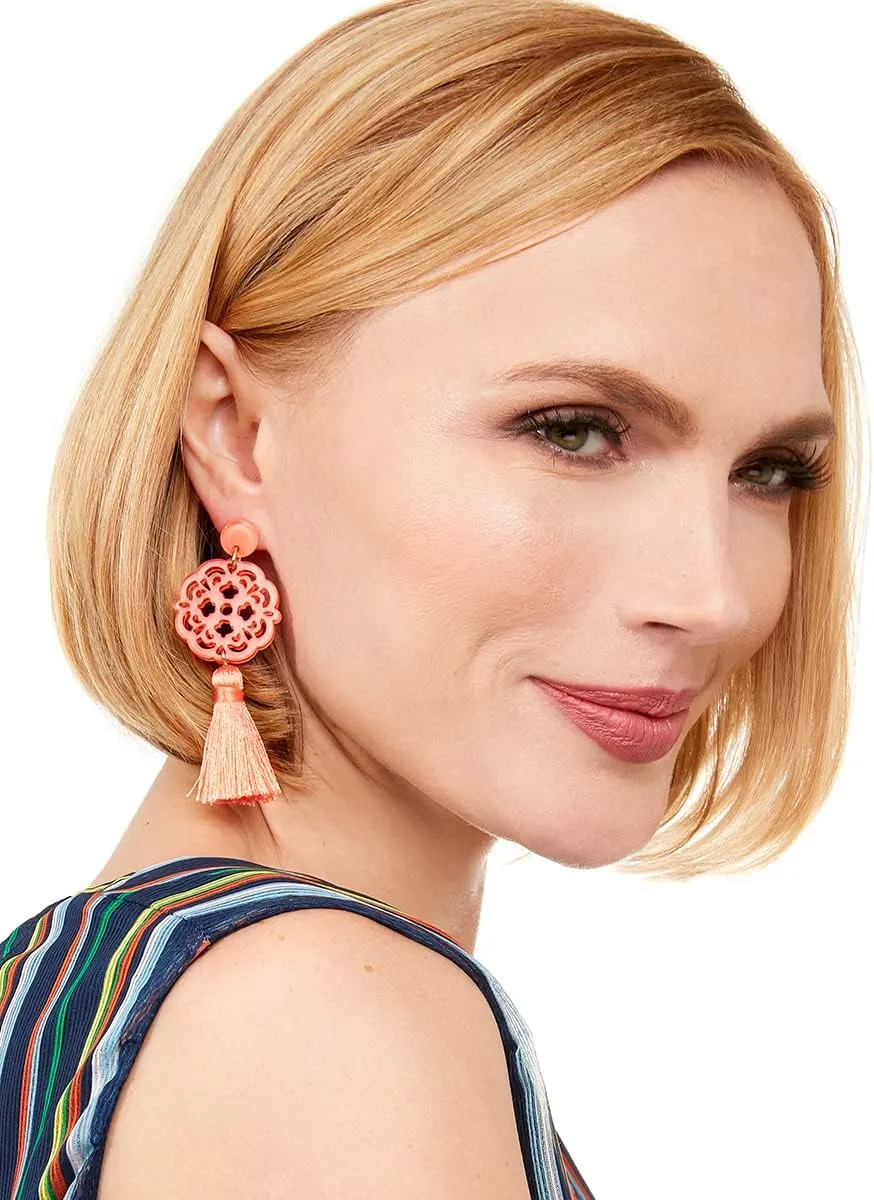 ZENZII Acrylic Resin Tassel Earrings for Women Geometric Modern Pattern Acetate Drop and Dangle Earrings Trendy Fashion Jewelry